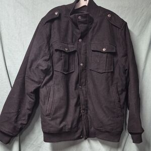 Joe Whistler Large Men's Black Jacket With Snap Buttons And Zipper